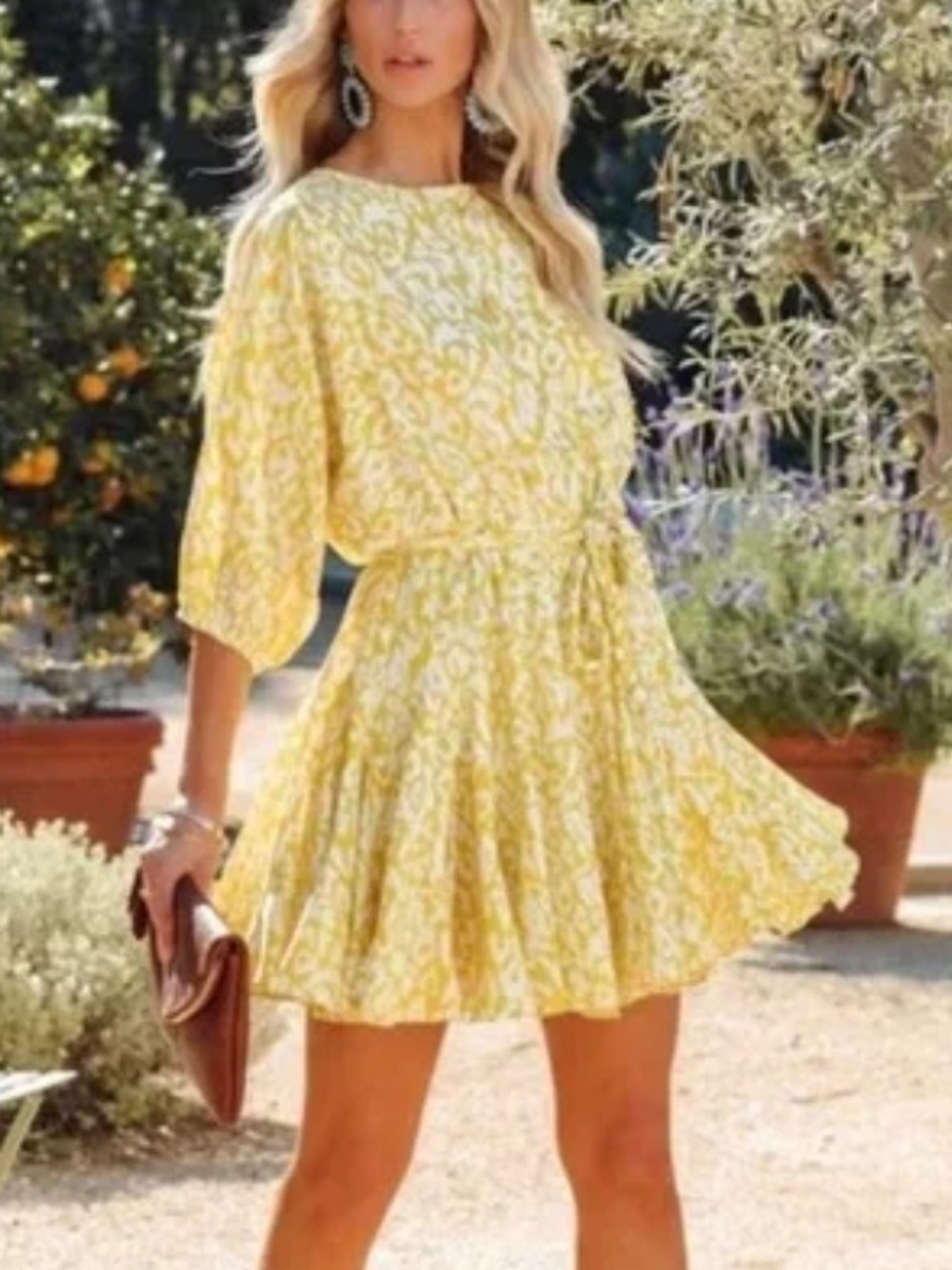 VICI Aakaa Yellow Leopard Printed Mini Dress Small